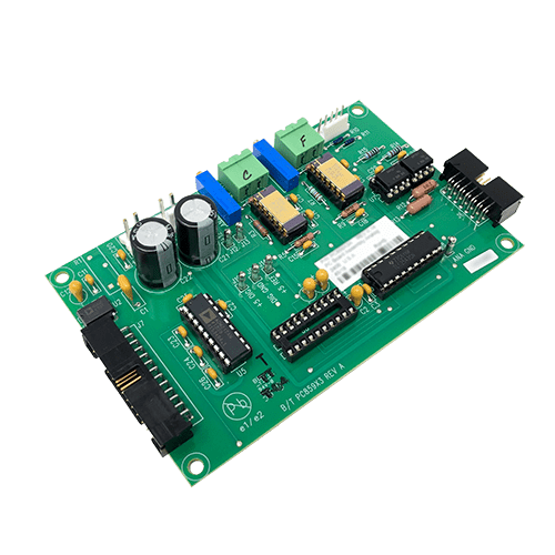 NCAT Analog Board showing various circuit board items and connectors.