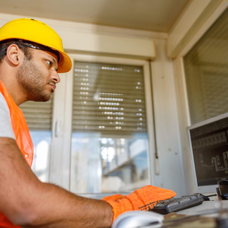image on the my account page showing a construction worker wearing safety gear accessing a computer.
